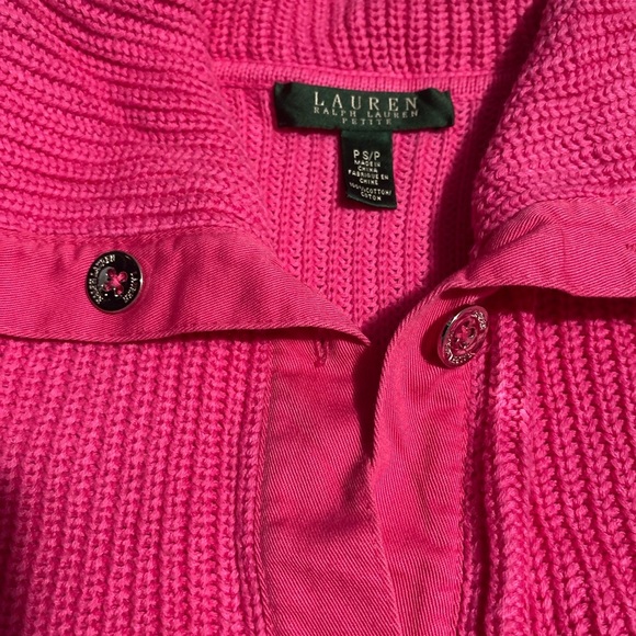 Ralph Lauren Pink Ribbed Knit Cardigan Sweater - Picture 6 of 11